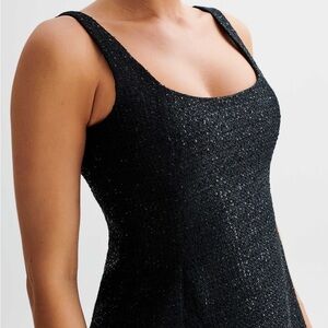 Vintage bebe Black Sleeveless Bodycon Dress Scoop Neck